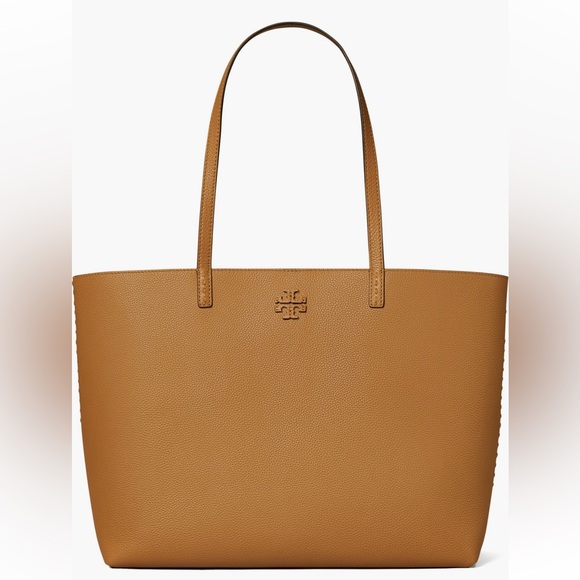 Tory Burch Handbags - NWT Tory Burch McGraw Leather Tote in Tiramisu Brown Color with Dust Bag